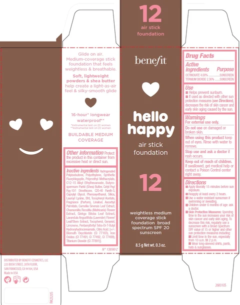 Benefit Hello Happy Air Foundation Shade 12 포장