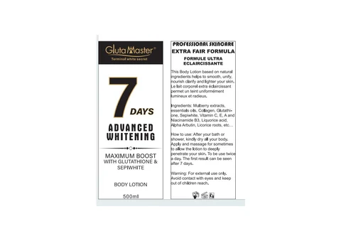 7Days Advanced Whitening BodyLotion 포장