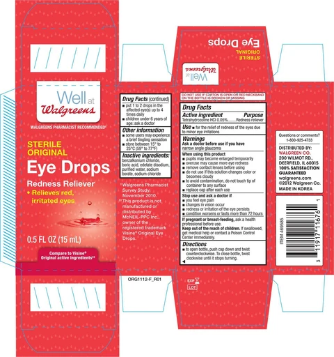 Walgreens Sterile Original Eye Drops packaging