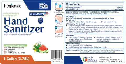Hygienex Cucumbermelon Hand Sanitizer 포장