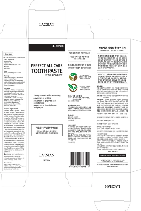 LACSIAN new perfect all care tooth packaging