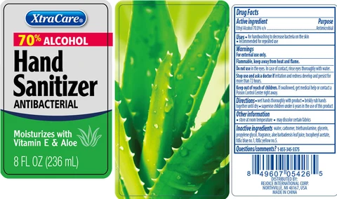 Hand Sanitizer Vitamin E and Aloe Vera packaging