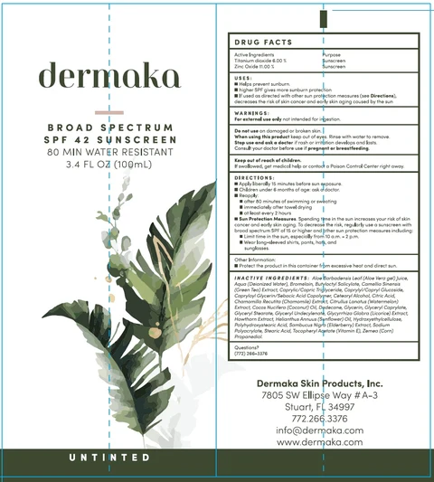 DERMAKA Broad Spectrum SPF-42 Sunscreen Untinted 포장