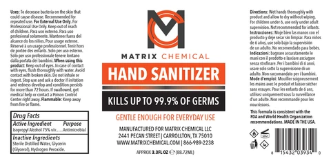 Hand Sanitizer packaging