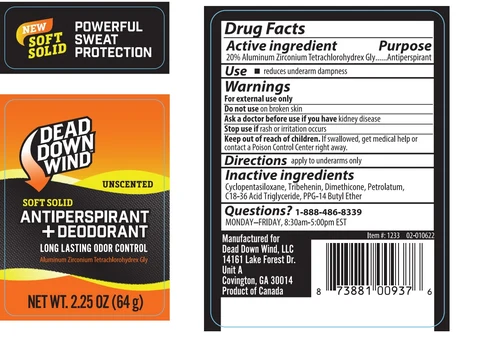 Dead Down Wind Unscented Soft Solid Antiperspirant and Deodorant 포장