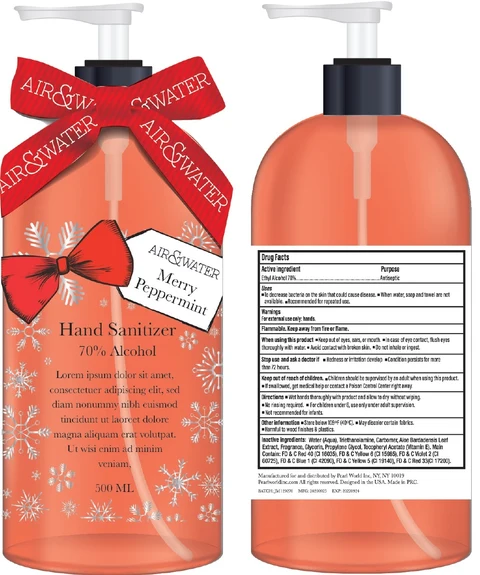 Air and WaterHand Sanitizer - Merry Peppermint 포장