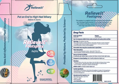 RelieveIt FootsprayTopical Analgesic 포장