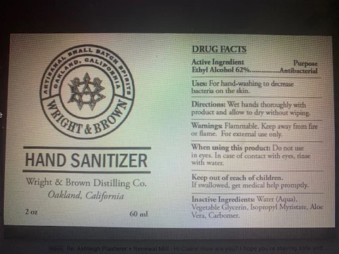 Hand Sanitizer packaging