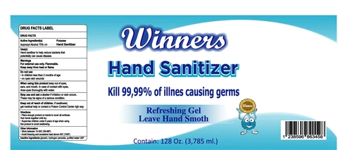 Winners hand Sanitizer packaging