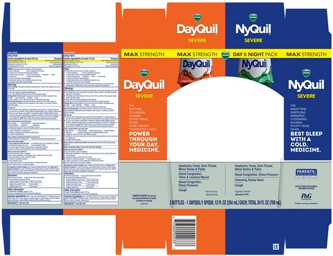 Vicks DayQuil and Vicks NyQuilSevere Cold and Flu 포장
