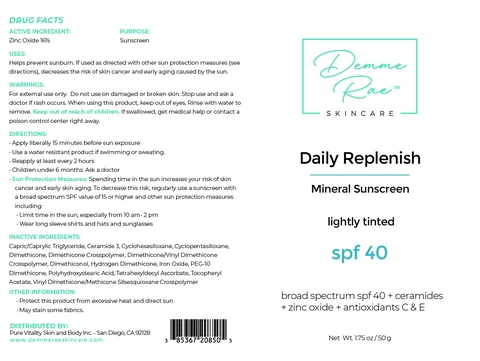 Daily Replenish mineral sunscreen 포장