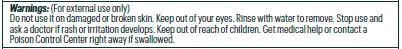 Warnings: ......Stop use and ask a doctor ir rash or irritation develops....