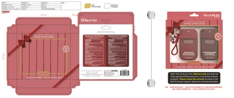 Smart Care Hand Sanitizer,2pk with Woven Lanyard and Charms - Sparkling Watermelon/ Pomegranate Raspberry 포장