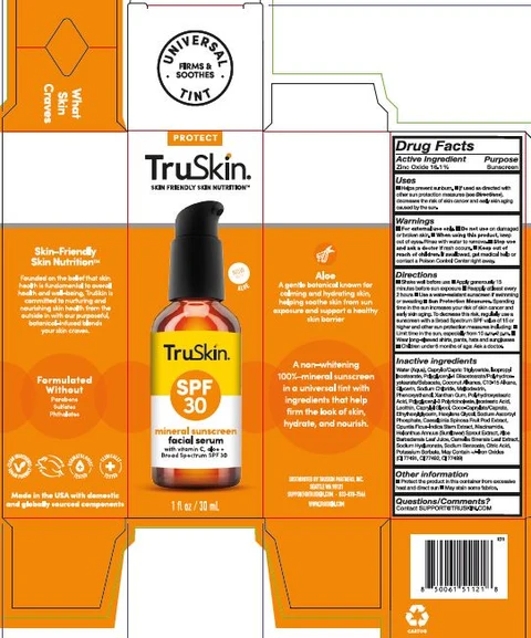 Truskin Broad Spectrum Mineral Sunscreen Facial Serum with Vitamin C and Aloe 포장