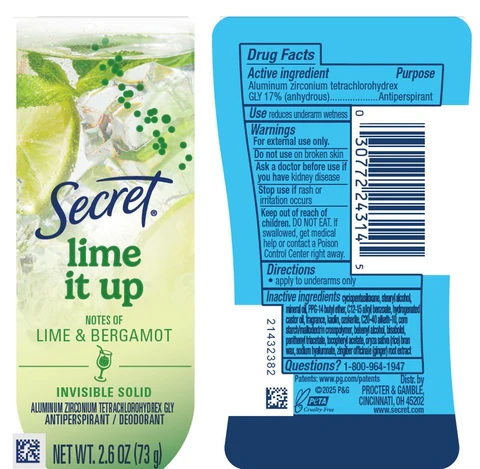 Secret Lime It Up Lime and Bergamot Invisible 포장
