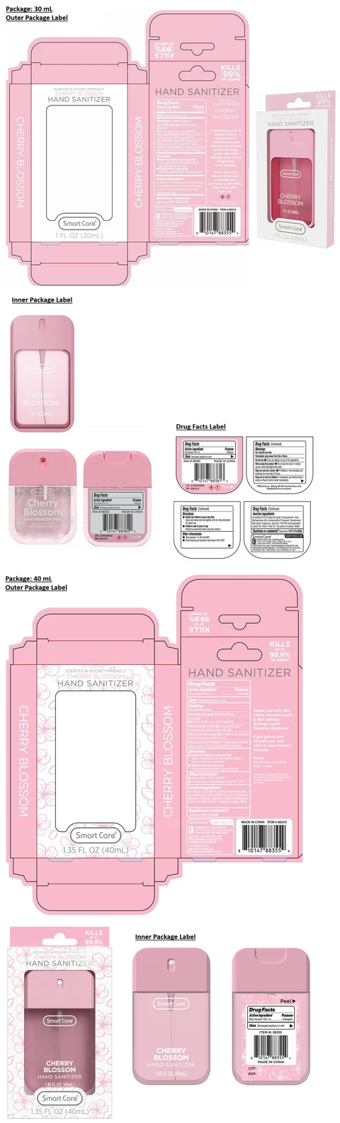 Smart Care Cherry Blossom HAND SANITIZER 포장