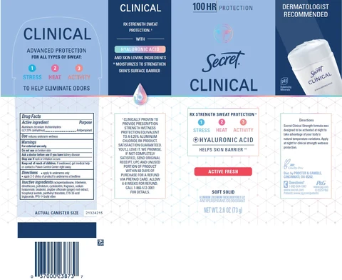 Secret Clinical Active Fresh Soft 포장