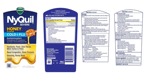 VICKS NyQuil SEVERE HONEY FLAVORCOLD and FLU 포장