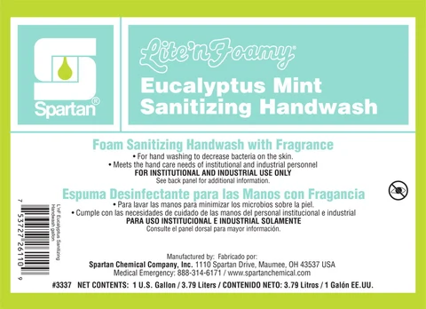 Lite nFoamy Eucalyptus Mint Sanitizing Handwash packaging