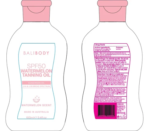 Bali Body Watermelon Tanning Oil SPF 50 포장