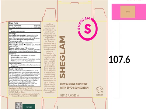 Sheglam Dew and Done Skin Tint with SPF 20 Shell 포장