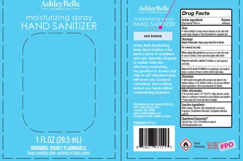 AshleyBelle Moisturizing Hand Sanitizer Sea Breeze 포장