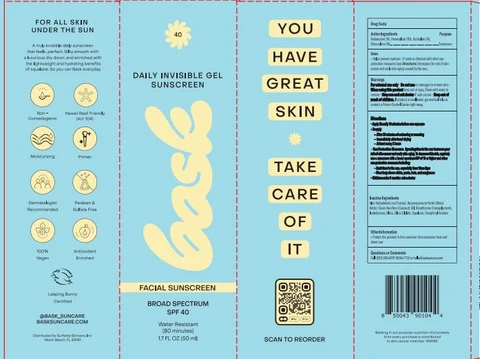 BaskSPF 40 Broad Spectrum 포장