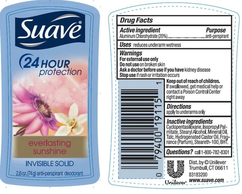 SuaveEverlasting Sunshine Antiperspirant and Deodorant 포장