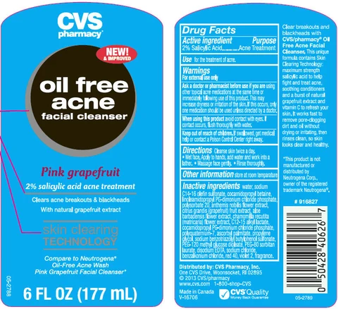 CVS Oil Free Acne Facial Cleanser-Pink Grapefruit Acne Treatment 포장
