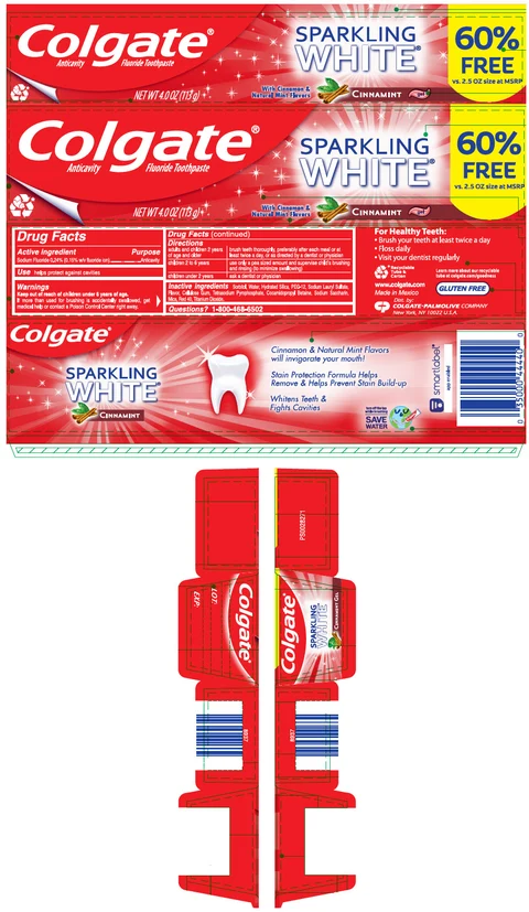 COLGATE SPARKLING WHITE CINNAMINT packaging