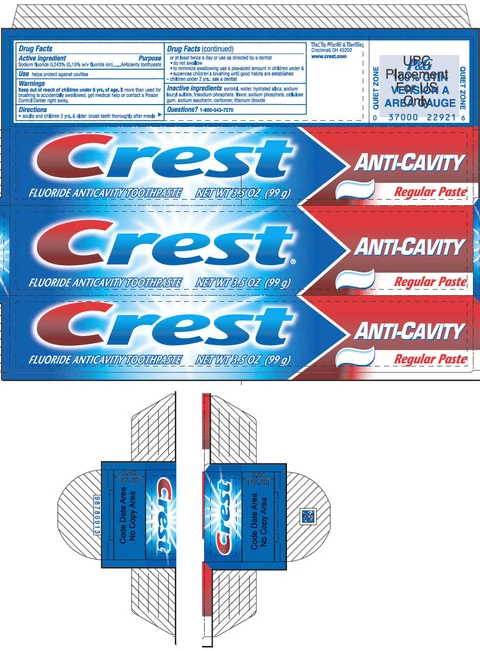 CREST ANTI-CAVITY packaging
