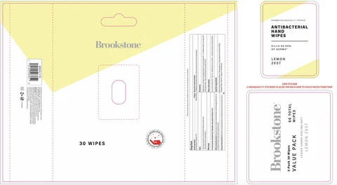Brookstone Value Pack Antibacterial Hand Wipes Lemon Zest packaging