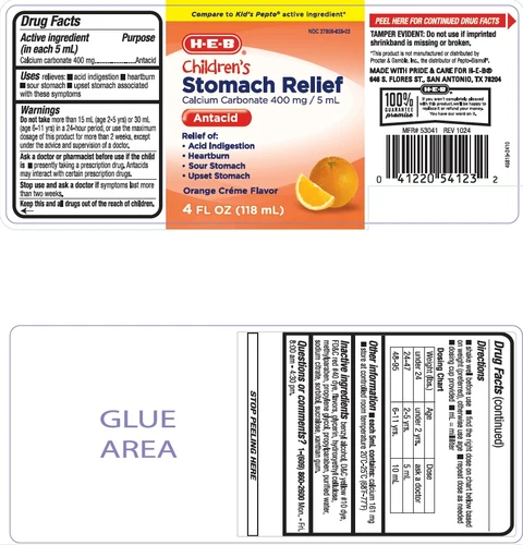 Childrens Stomach Relief Antacid packaging