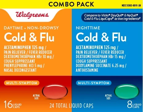 Cold and FluDaytime, Nighttime, Multi-Symptom 포장