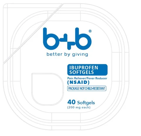 PRINCIPAL DISPLAY PANEL b+b better by giving IBUPROFEN SOFTGELS 40 Softgels (200 mg each)