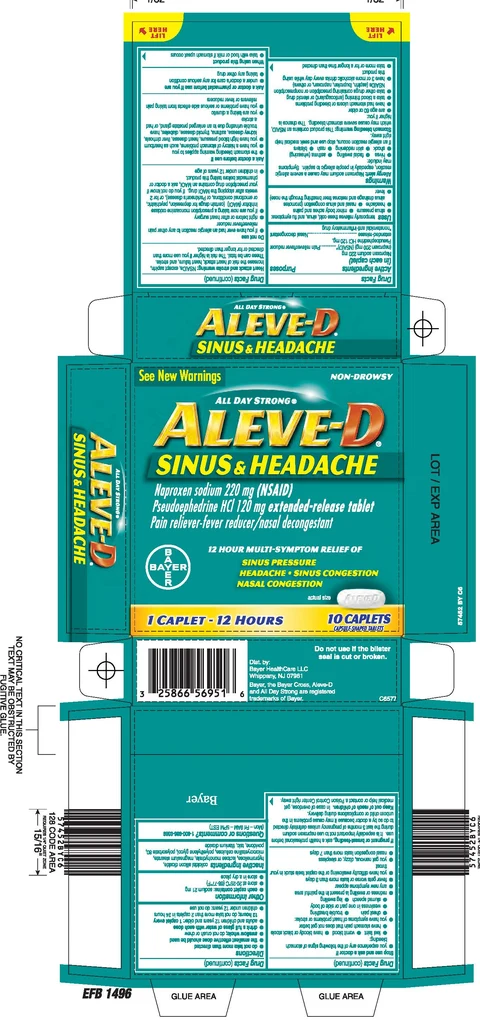 Aleve-D Sinus and Headache 포장