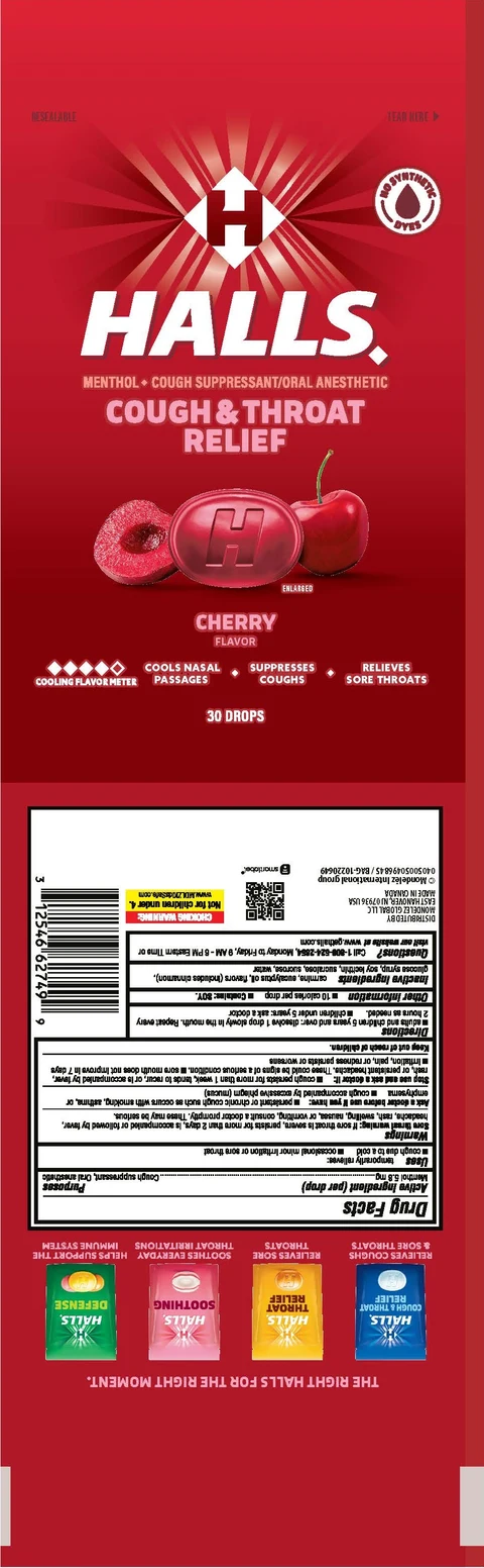 HallsCherry packaging