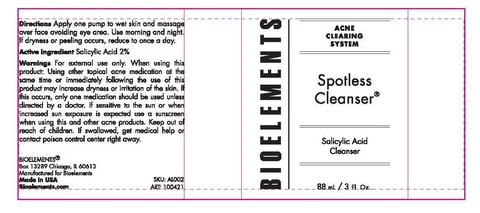 BioelementsSpotless Cleanser 포장