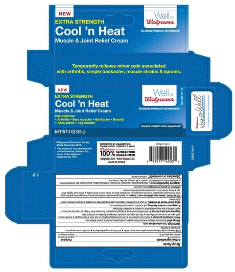 WALGREENS COOL AND HEAT MUSCLE AND JOINT RELIEF packaging