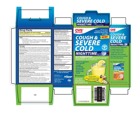 CVS cough and severe cold night timehoney lemon infused with chamomile and white tea flavors 포장