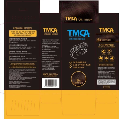 TMCA HAIR COLOR Number Six (Natural dark brown) 포장