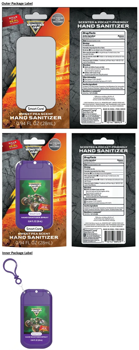 Smart Care MONSTER JAM SWEET PEA SCENT HAND SANITIZER 포장