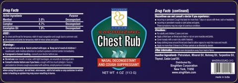 Vaporizing Chest Rub 포장