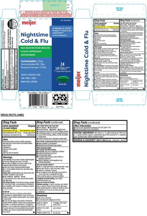 meijer Nighttime Cold and Flu SOFTGEL 포장