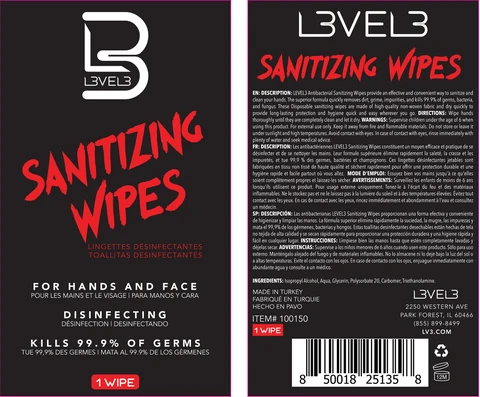 Sanitizing Wipe 포장