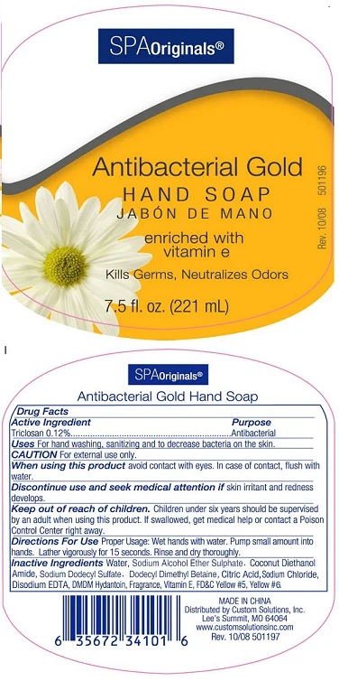 Spa Originals Antibacterial Gold Hand packaging