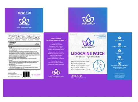 Honest Med Lidocaine Pain Relief Patch 포장