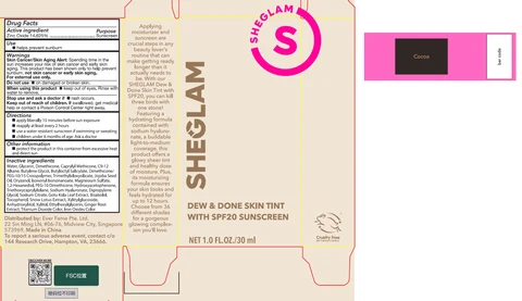 Sheglam Dew and Done Skin Tint with SPF 20 Cocoa 포장