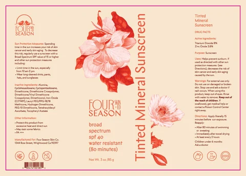 Tinted Mineral Sunscreen packaging