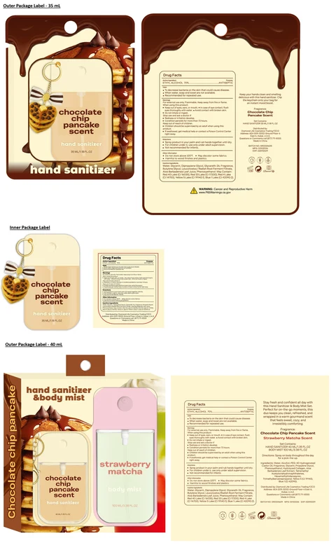 hand sanitizer chocolate chip pancake scent packaging